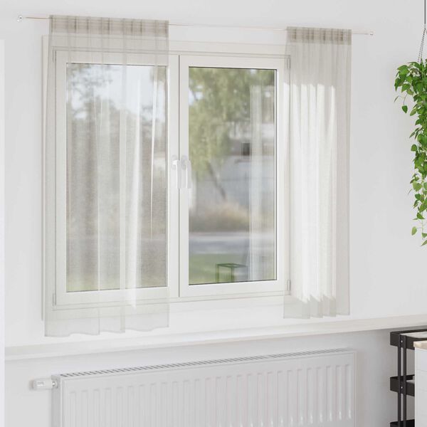 vidaXL Κουρτίνες με κουρτίνες 2 pcs Κρεμ 140 x 175 εκ. Πολυεστέρας