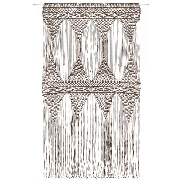 vidaXL Κουρτίνα Μακραμέ Taupe 140 x 240 εκ. Βαμβακερή