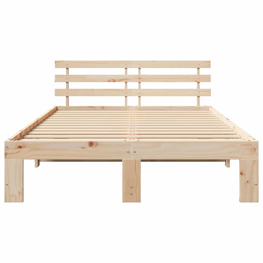 vidaXL Σκελετός Κρεβατιού Καφέ 120 x 200 cm Μασίφ ξύλο πεύκου