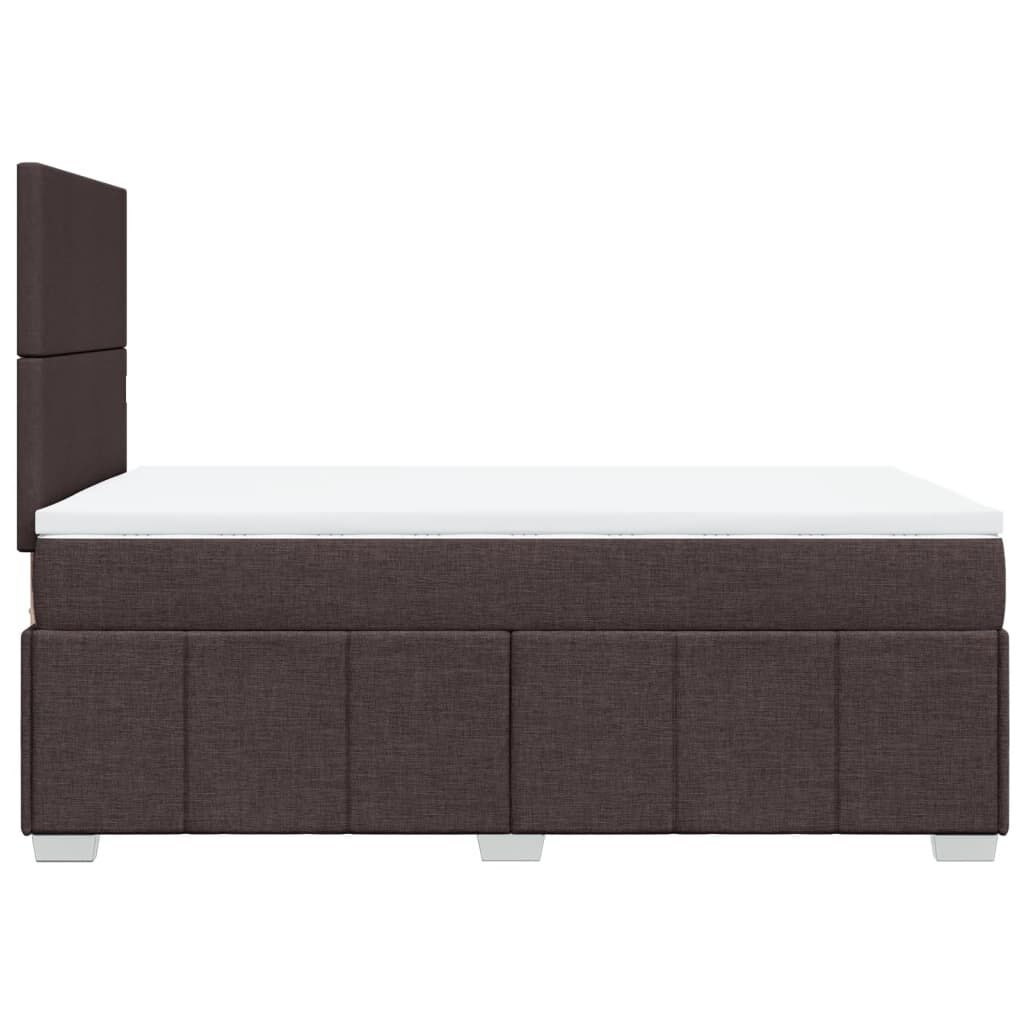 vidaXL Κρεβάτι Boxspring με Στρώμα Σκούρο Καφέ 120x190 εκ Υφασμάτινο