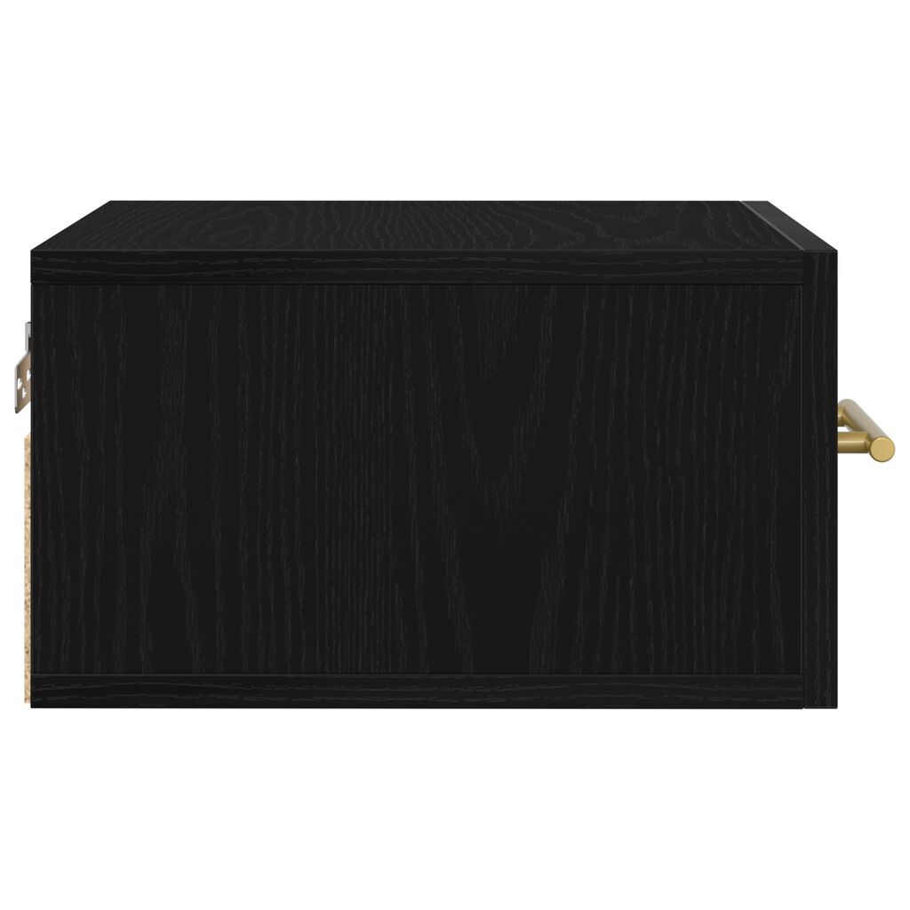 vidaXL Κομοδίνο Τοίχου Μαύρη Δρυς 35x35x20 εκ.
