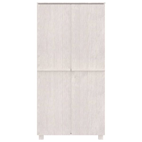 vidaXL Ντουλάπα HAMAR Λευκό 89 x 50 x 180 εκ. από Μασίφ Ξύλο Πεύκου