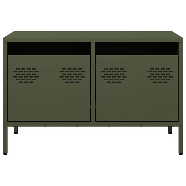 vidaXL Έπιπλο Τηλεόρασης Λαδί 68 x 39 x 43,5 εκ. Χάλυβας Ψυχρής Έλασης