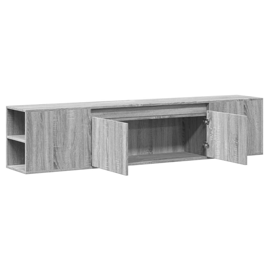 vidaXL Έπιπλο Τοίχου Τηλεόρασης με LED Γκρι Sonoma 180x31x39,5 εκ.