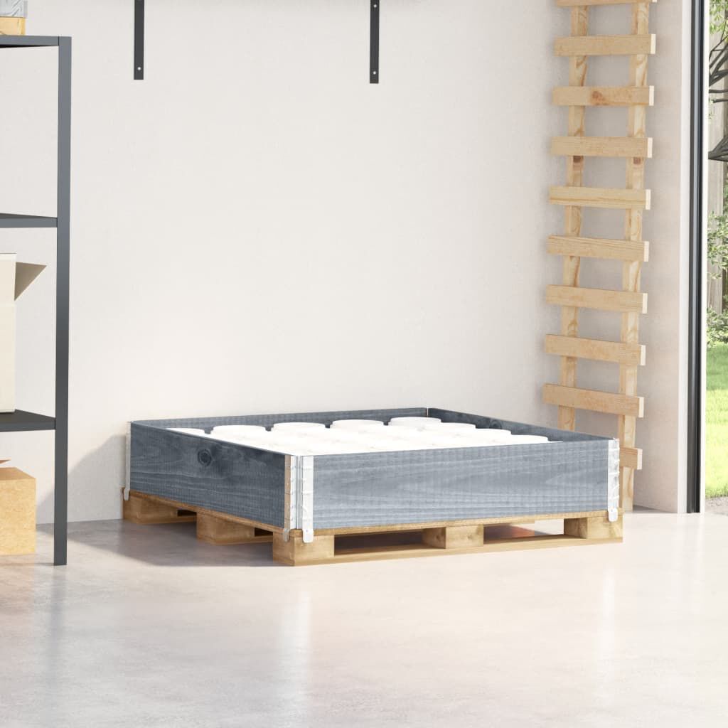 vidaXL Κολάρα Παλέτας Γκρι 100x100 εκ. από Μασίφ Ξύλο Πεύκου