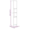 vidaXL Ντουλάπι Μπάνιου Γκρι Sonoma 30x30x183,5 εκ. Επεξεργασμένο Ξύλο