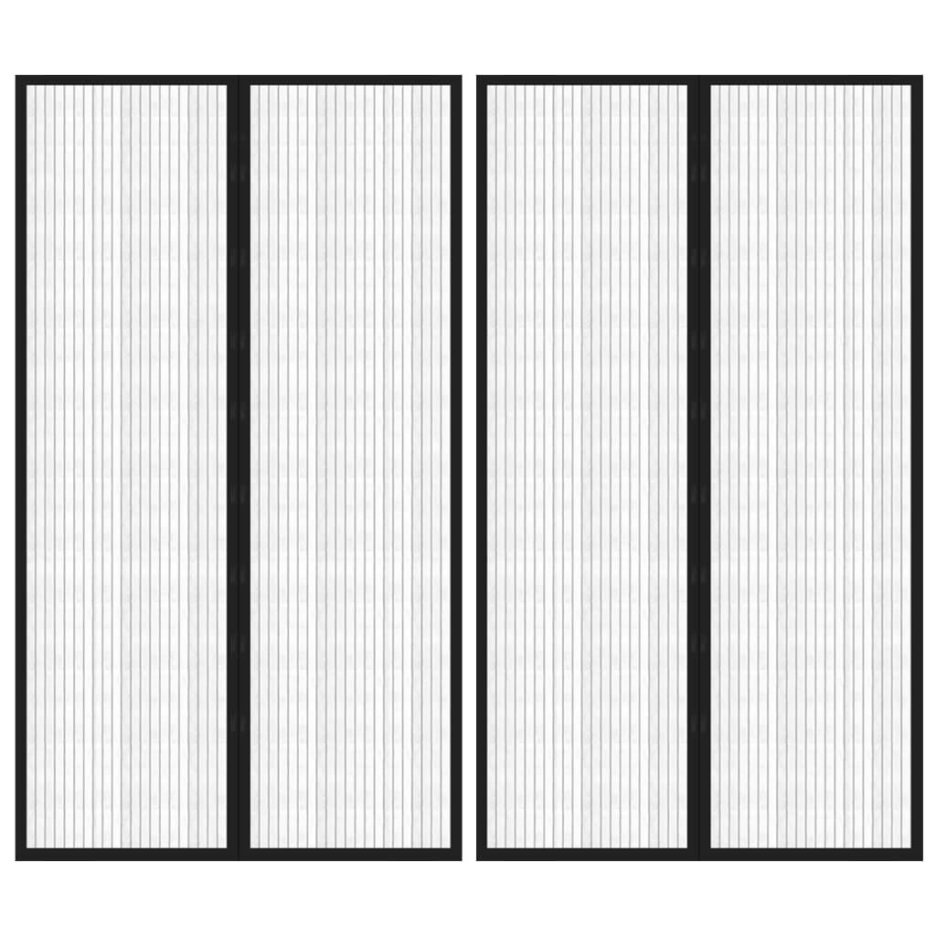 vidaXL Σίτα Πόρτας 2 Τεμαχίων Μαύρη 200 x 80 εκ. με Μαγνήτες