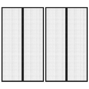 vidaXL Σίτα Πόρτας 2 Τεμαχίων Μαύρη 200 x 80 εκ. με Μαγνήτες