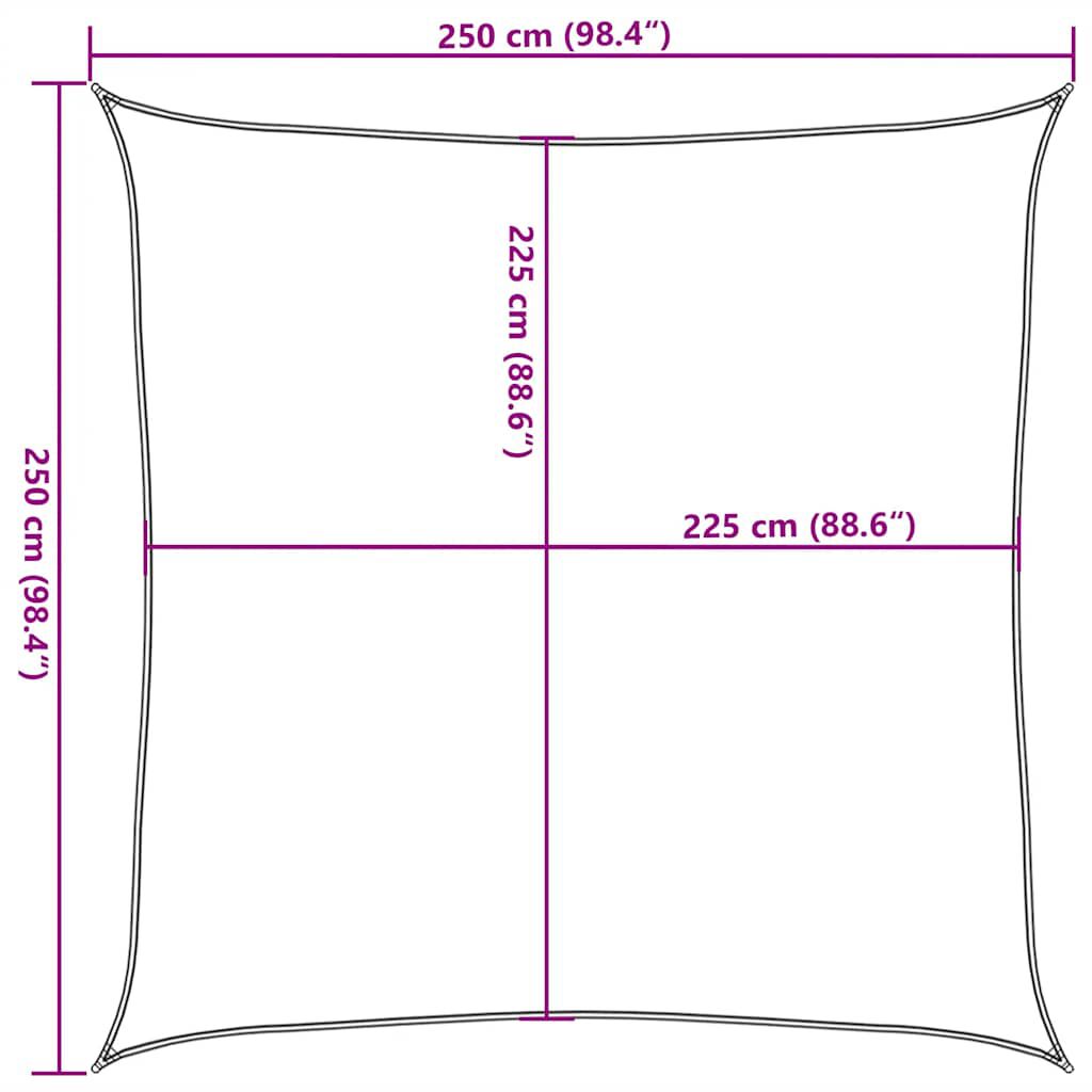 vidaXL Πανί Σκίασης Κόκκινο 2,5 x 2,5 μ. από HDPE 160 γρ./μ²
