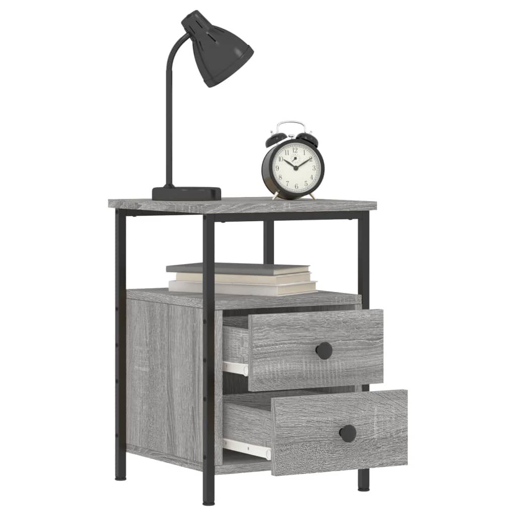 vidaXL Κομοδίνο Γκρι Sonoma 34 x 35,5 x 50 εκ. από Επεξεργασμένο Ξύλο