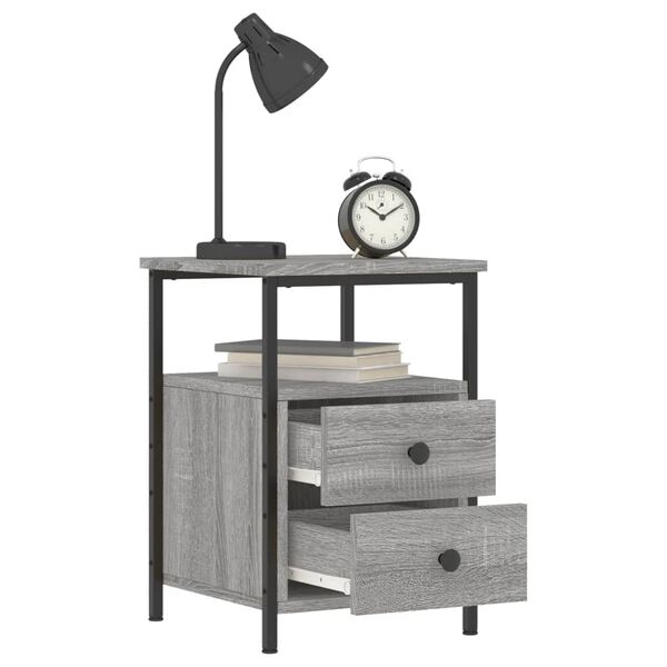 vidaXL Κομοδίνο Γκρι Sonoma 34 x 35,5 x 50 εκ. από Επεξεργασμένο Ξύλο
