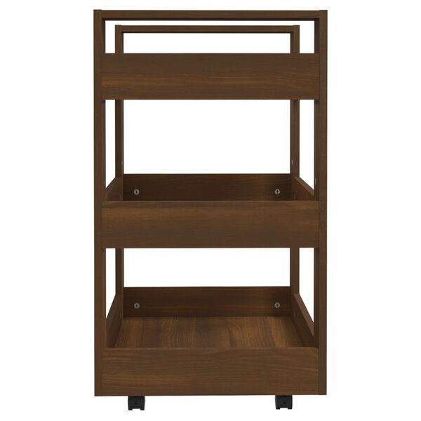 vidaXL Τρόλεϊ Κουζίνας Καφέ Δρυς 60x45x80 εκ. από Επεξεργασμένο Ξύλο