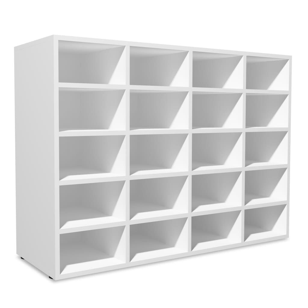 vidaXL Ραφιέρα Παπουτσιών Λευκή 92x30x67,5 εκ. από Επεξ. Ξύλο