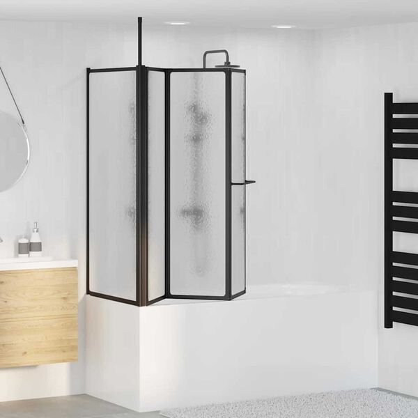 vidaXL Διαχωριστικό ντους Other Μαύρο 120 x 70 x 137 εκ Αλουμίνιο