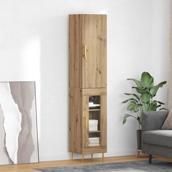 vidaXL Highboard Artisan Oak 34,5 x 34 x 180 εκ. Επεξεργασμένο ξύλο