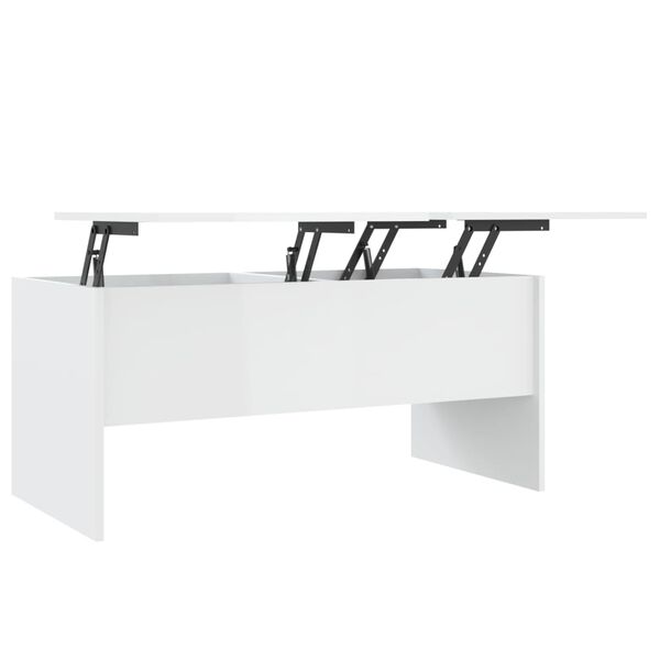 vidaXL Τραπεζάκι Σαλονιού Γυαλ. Λευκό 102x50,5x46,5 εκ. Επεξεργ. Ξύλο