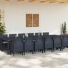 vidaXL Σέτ φαγητού για κήπο 13 pcs Ανθρακί Rattan Polt