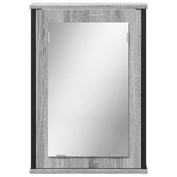 vidaXL Καθρέφτης Μπάνιου Ντουλάπι Γκρι Sonoma 42x12x60 εκ Επεξ. Ξύλο