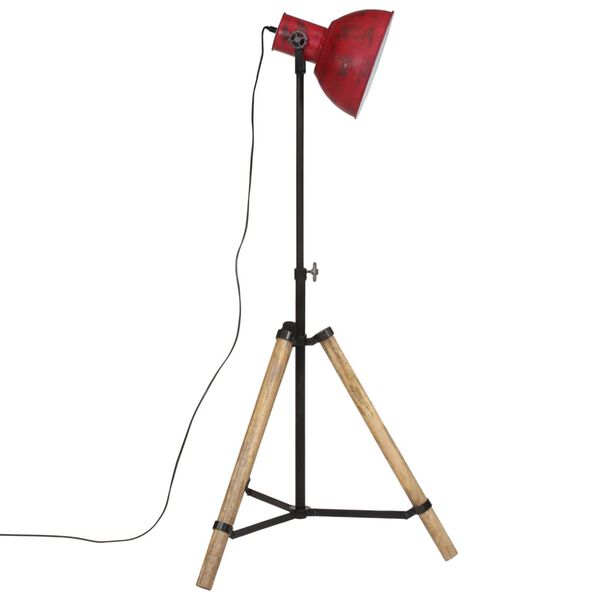 vidaXL Φωτιστικό Δαπέδου 25 W Αντικέ Κόκκινο 75x75x90-150 εκ. Ε27