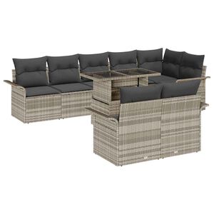 vidaXL &Sigma;&epsilon;&tau; &Kappa;&alpha;&nu;&alpha;&pi;έ &Kappa;ή&pi;&omicron;&upsilon; &mu;&epsilon; &mu;&alpha;&xi;&iota;&lambda;ά&rho;&iota; 9 pcs &Alpha;&nu;&omicron;&iota;&chi;&tau;ό &gamma;&kappa;&rho;&iota; &Pi;&omicron;&lambda;&upsilon; &rho;ά&tau;&alpha;&nu;