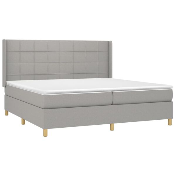 vidaXL &Kappa;&rho;&epsilon;&beta;ά&tau;&iota; Boxspring &mu;&epsilon; &Sigma;&tau;&rho;ώ&mu;&alpha; &Alpha;&nu;&omicron;&iota;&chi;&tau;ό &Gamma;&kappa;&rho;&iota; 200x200 &epsilon;&kappa;. &Upsilon;&phi;&alpha;&sigma;&mu;ά&tau;&iota;&nu;&omicron;