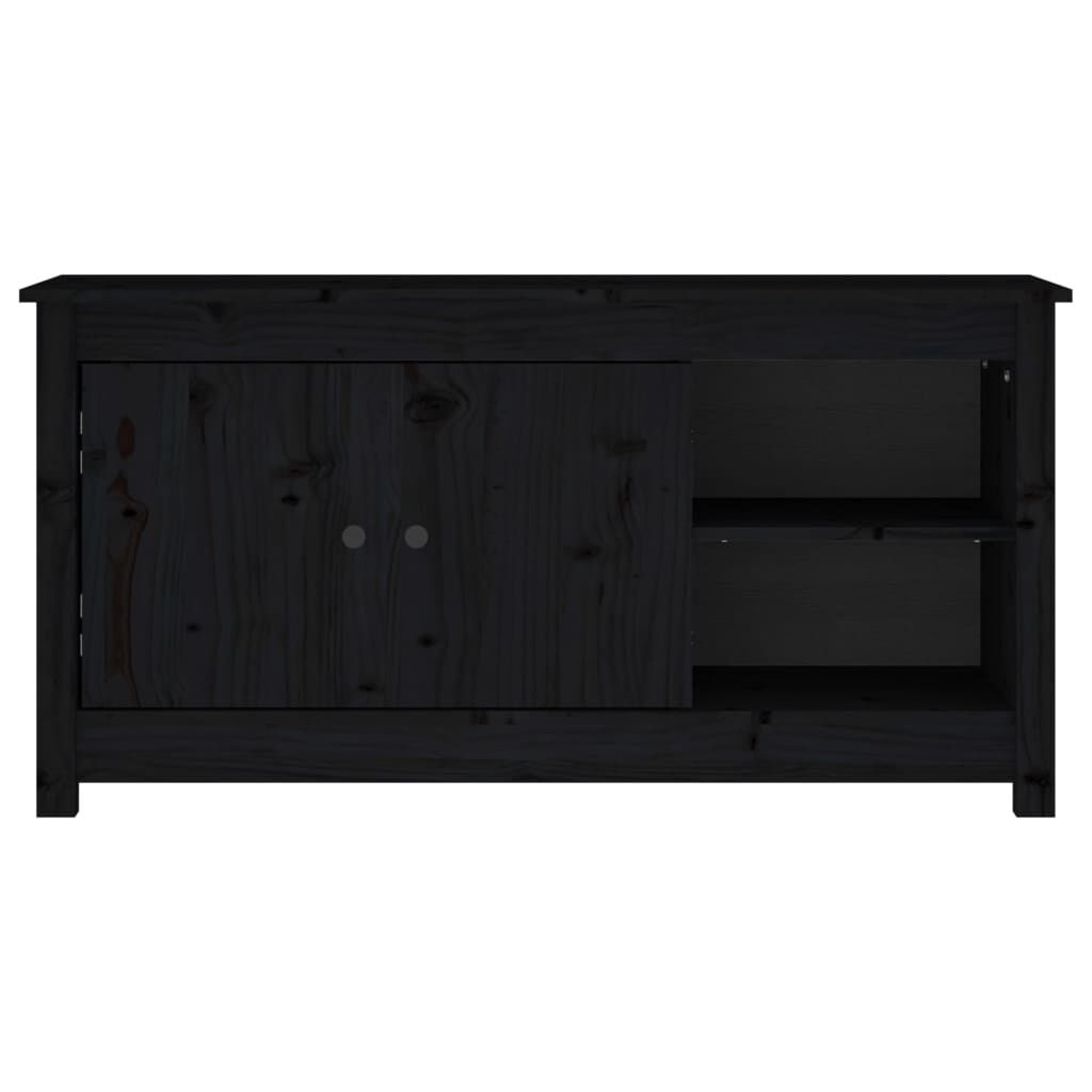 vidaXL Έπιπλο Τηλεόρασης Μαύρο 103x36,5x52 εκ. από Μασίφ Ξύλο Πεύκου