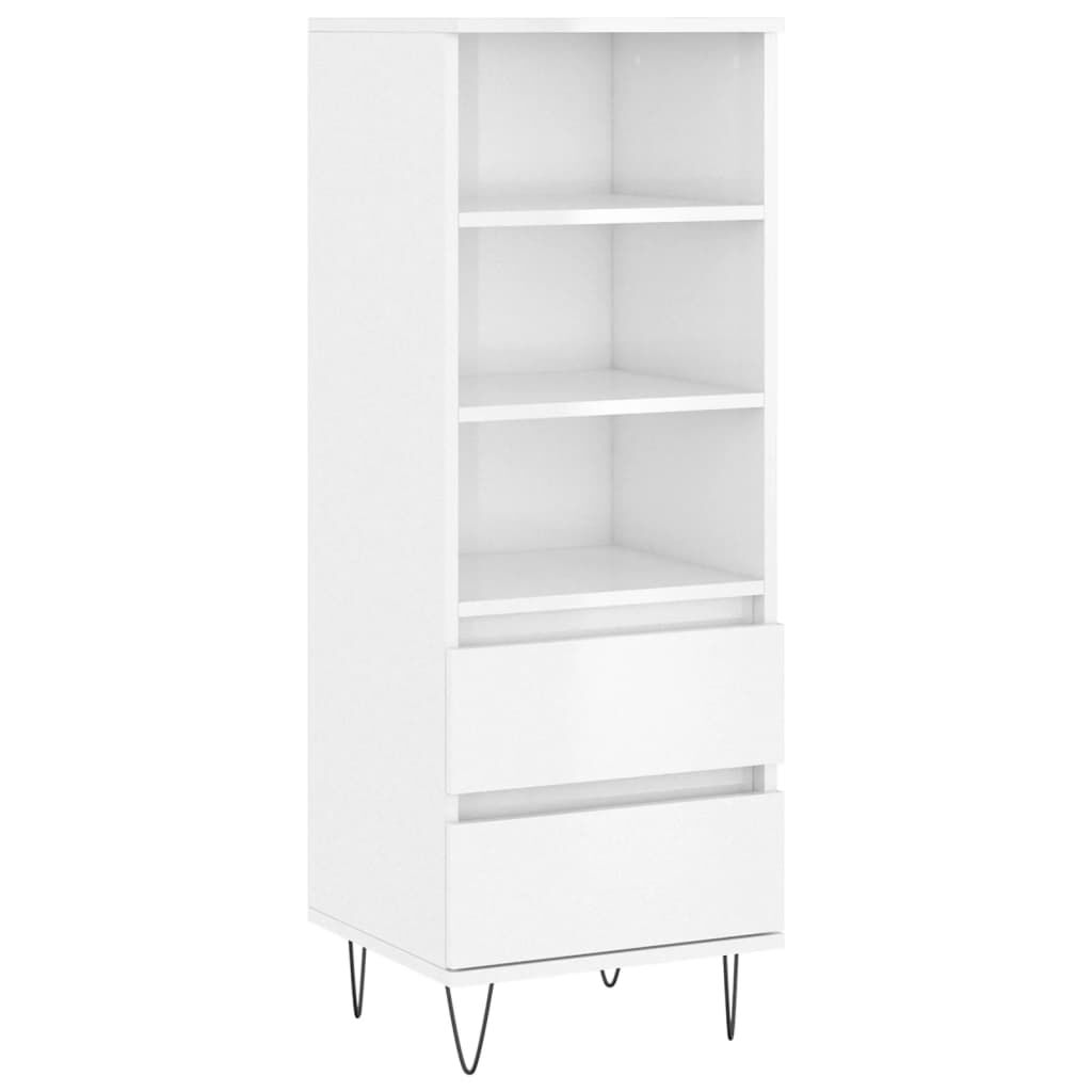 vidaXL Ντουλάπι Γυαλιστερό λευκό 40x36x110 εκ. από Επεξεργασμένο Ξύλο