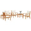 vidaXL Σετ Καναπέ Κήπου 6 pcs Καφέ 45 x 45 x 38 εκ. Μασίφ ξύλο ακακίας