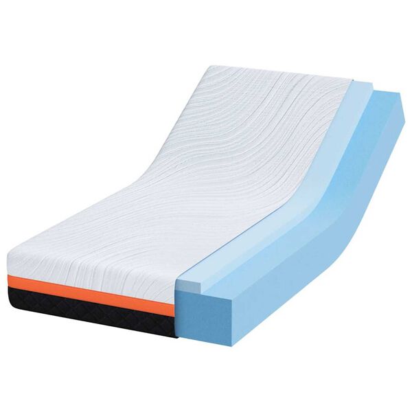 vidaXL Στρώμα Λευκό και Γκρι 80 x 160 cm Τζελ Μνήμης Φόρμα