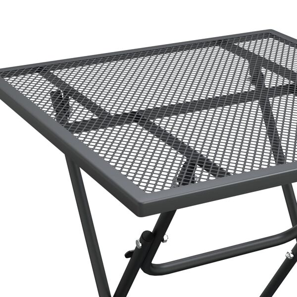 vidaXL Τραπέζι Κήπου Ανθρακί 60x60x72 εκ. από Εκτεταμένο Μεταλ. Πλέγμα