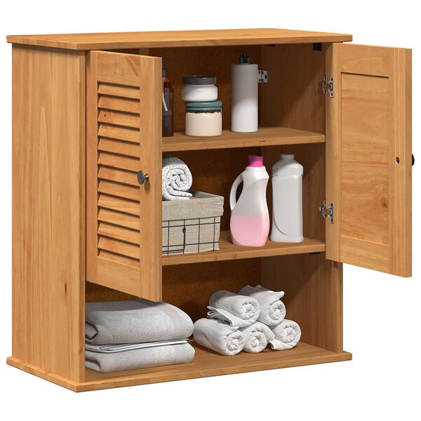 vidaXL Κρεμαστό Ντουλάπι Μπάνιου Μέλι καφέ 67.5 x 34 x 71.5 εκ