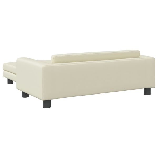 vidaXL Καναπές Παιδικός με Υποπόδιο Κρεμ 100 x 50 x 30 εκ. Συνθ. Δέρμα