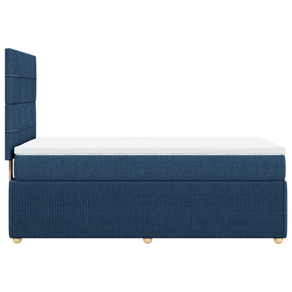 vidaXL Κρεβάτι Boxspring με Στρώμα Μπλε 100 x 200 εκ. Υφασμάτινο