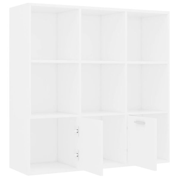 vidaXL Βιβλιοθήκη Λευκή 98 x 30 x 98 εκ. από Επεξ. Ξύλο