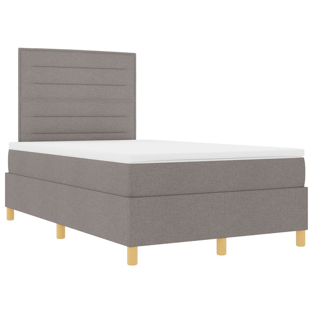 vidaXL Κρεβάτι Box Spring με Στρώμα & LED Ταούπ 120x200 εκ Υφασμάτινο