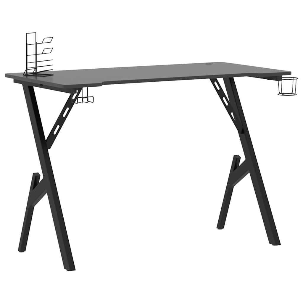 vidaXL Γραφείο Gaming Μαύρο 110 x 60 x 75 εκ. με Πόδια σε Σχήμα Υ