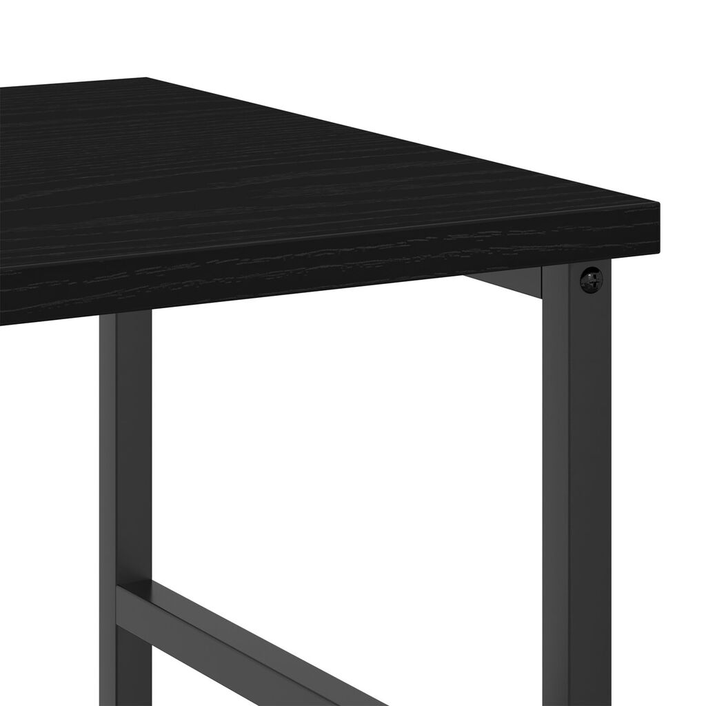 vidaXL Βιβλιοθήκη Μαύρη Βελανιδιά 50x33x117,5 εκ. Επεξεργασμένο ξύλο και Χάλυβας