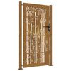 vidaXL Πόρτα Κήπου από Μπαμπού με Σχέδιο από Ατσάλι Corten 105 x 205 εκ.