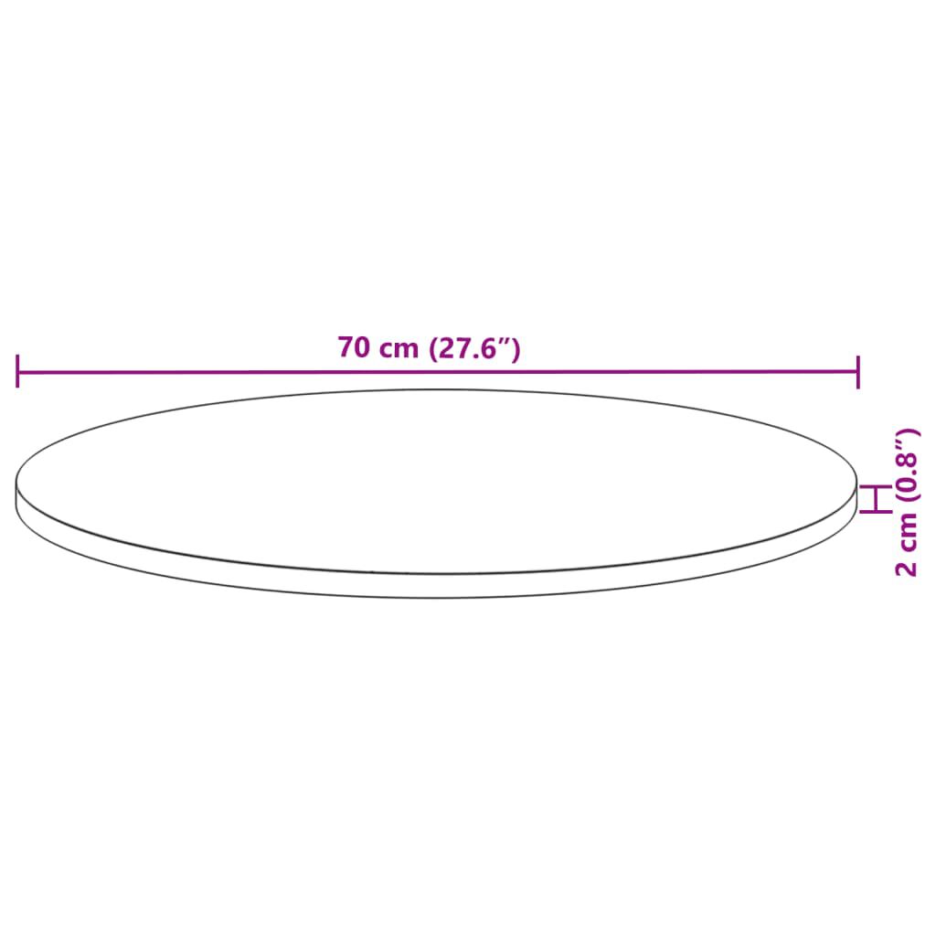 vidaXL Επιφάνεια Τραπεζιού Στρογγυλή Ø70x2 εκ. από Μασίφ Ξύλο Ακακίας