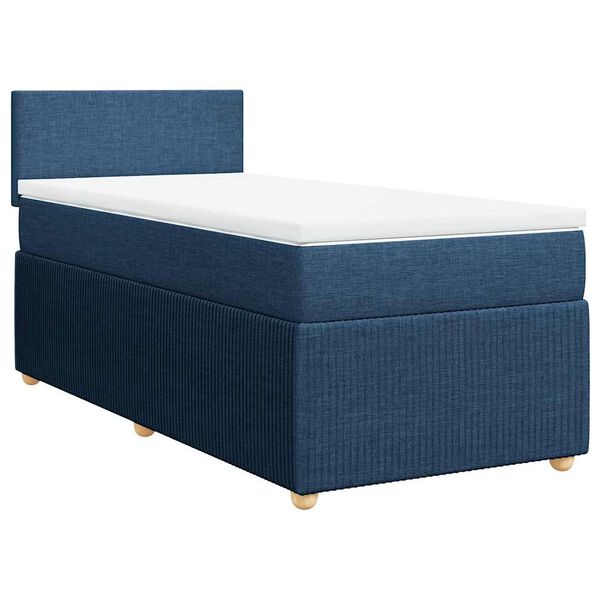 vidaXL Κρεβάτι Boxspring με Στρώμα Μπλε 80x200 εκ. Υφασμάτινο