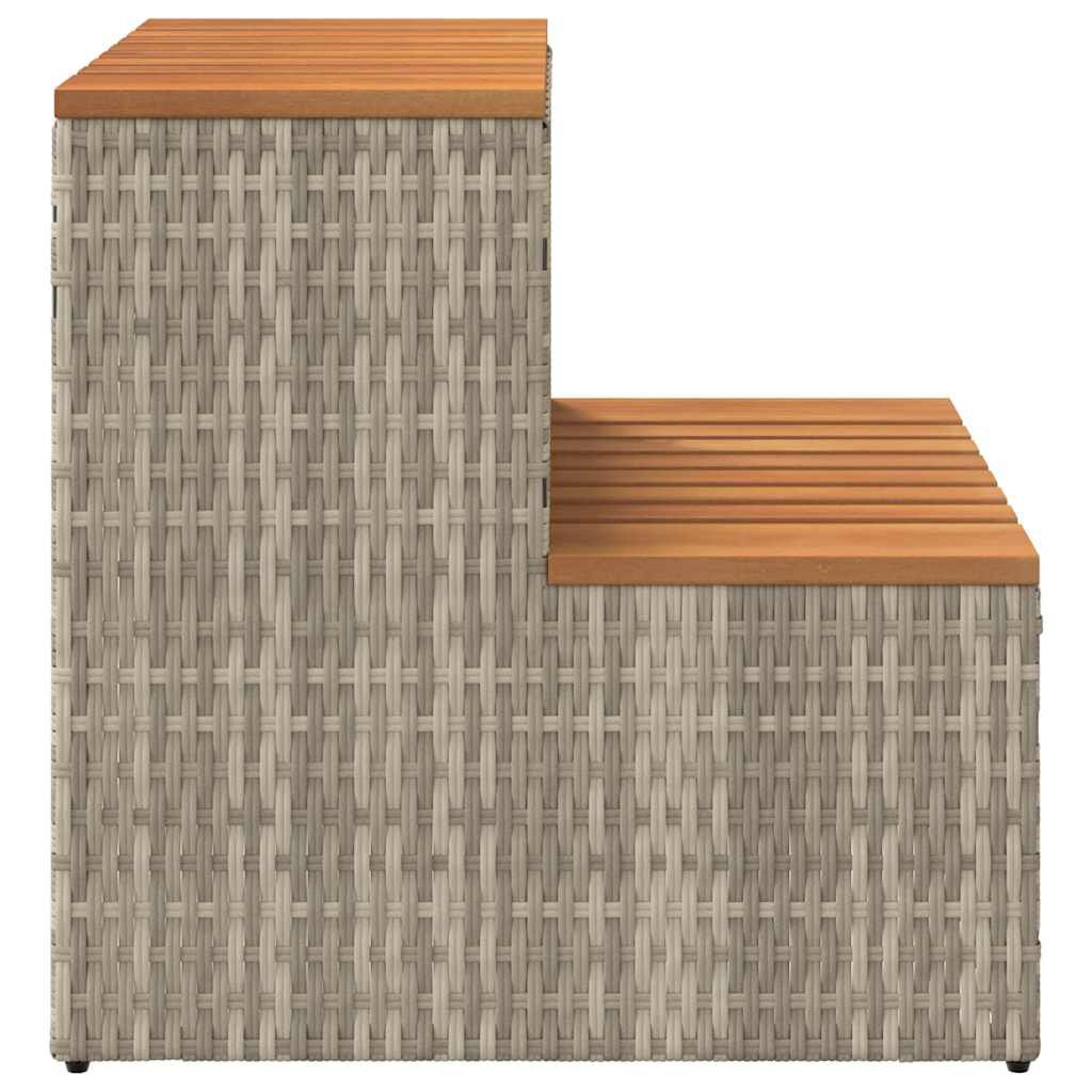 vidaXL Βήμα υδρομασάζ Αν. Γκρι 50x50x50,5εκ. Συνθετικό Ρατάν/Ακακίας
