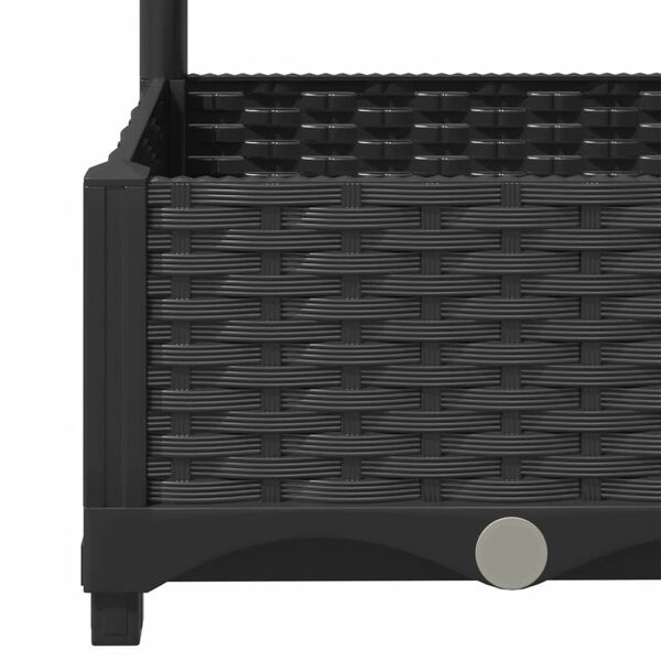 vidaXL Ζαρντινιέρα Κήπου με Καφασωτό Μαύρο 80 x 40 x 121,5 εκ. από PP