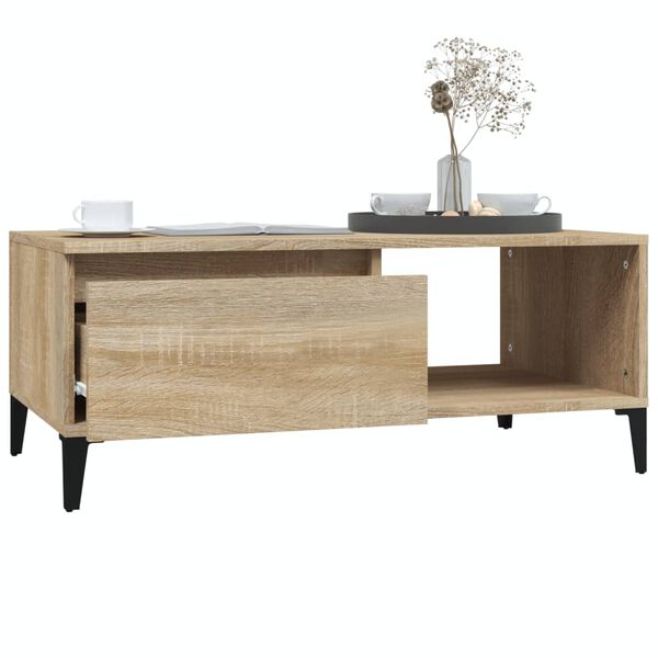 vidaXL Τραπεζάκι Σαλονιού Sonoma Δρυς 90x50x36,5 εκ. Επεξεργασμ. Ξύλο