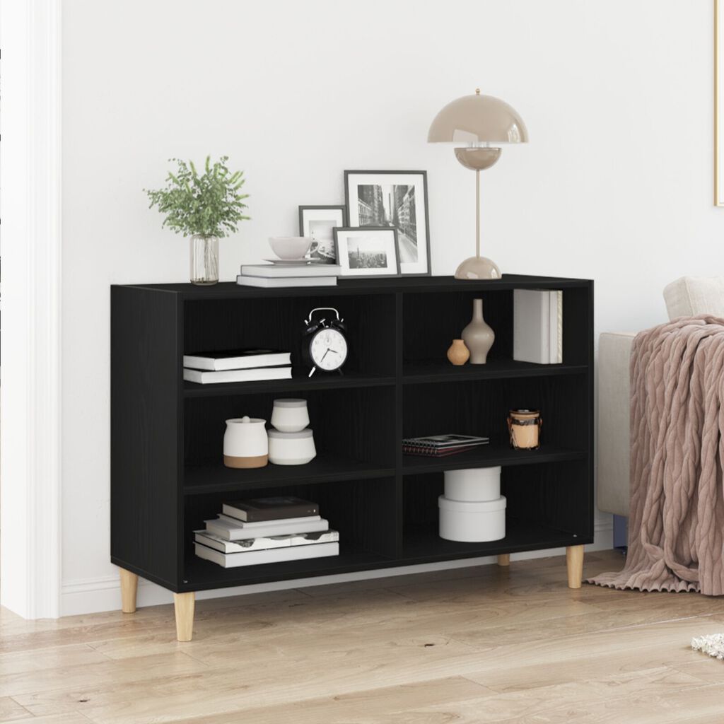 vidaXL Πλαϊνό Γραφείο Μαύρο Δρυς 103,5x35x70 εκ. Συνθετικό Ξύλο