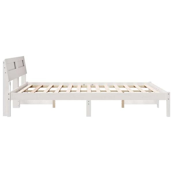 vidaXL Σκελετός Κρεβατιού Λευκό 150 x 200 cm Μασίφ ξύλο πεύκου