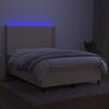 vidaXL &Kappa;&rho;&epsilon;&beta;ά&tau;&iota; Boxspring &mu;&epsilon; &Sigma;&tau;&rho;ώ&mu;&alpha; & LED &Kappa;&rho;&epsilon;&mu; 140x200 &epsilon;&kappa;. &Upsilon;&phi;&alpha;&sigma;&mu;ά&tau;&iota;&nu;&omicron;