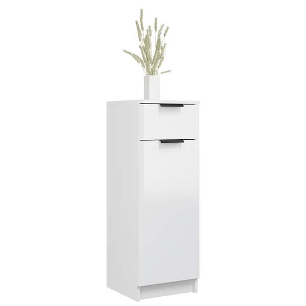vidaXL Ντουλάπι Μπάνιου Γυαλιστερό Λευκό 32x33,5x90 εκ. Επεξεργ. Ξύλο