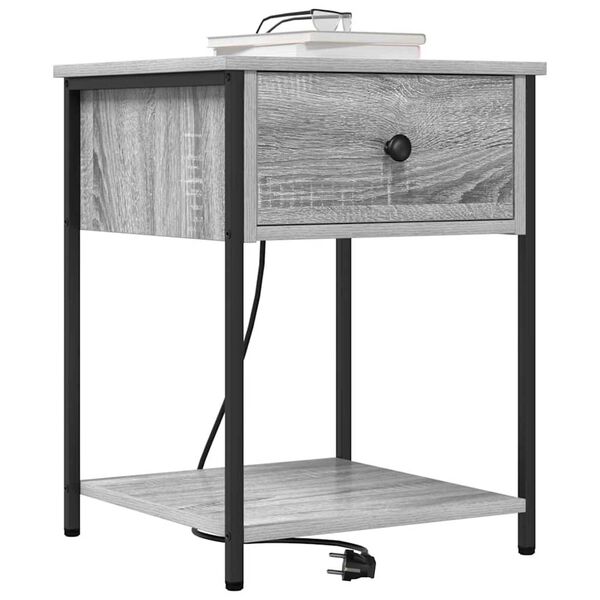 vidaXL Κομοδίνο Γκρι sonoma 42 x 41 x 56 εκ. Επεξεργασμένο ξύλο