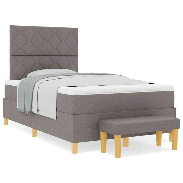 vidaXL Κρεβάτι με ελατήρια με στρώμα Taupe 120 x 190 cm ύφασμα