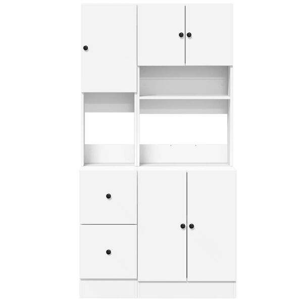 vidaXL Στήλη Κουζίνας Λευκή 95 x 50 x 180 εκ. από Επεξεργασμένο Ξύλο